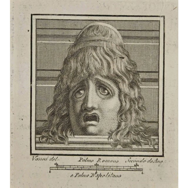 Secondo De Angelis, Ancient Roman Fresco, Etching, 18th Century For Sale