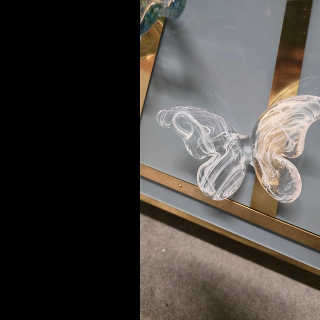 Birch Wood Sideboard with Murano Glass from Justfurnituress SRL For Sale - Image 4 of 17
