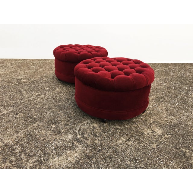 Hollywood Regency Tufted 2-Piece Curved Sectional Sofa For Sale - Image 9 of 11