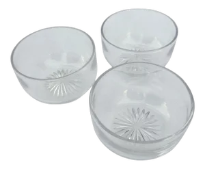 19th Century Etched Glass Finger Bowls - Set of 3