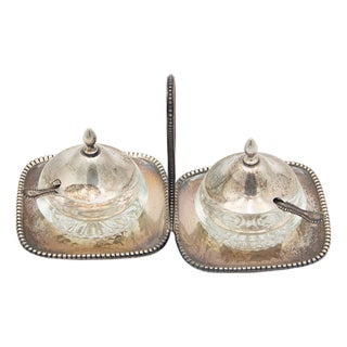 Silver Salt and Pepper Shakers on Square Bases, Set of 2 For Sale