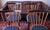Mid-Century Dining Chairs with Splayed Legs and Navy Blue Seats, Set of 4 For Sale - Image 4 of 12
