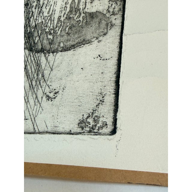 Black Mid 20th C. Surrealist Original Etching of Playful Beasts For Sale - Image 8 of 9