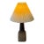 Ceramic Table Lamp With Pleated Paper Shade Danish Mid-Century Modern 1970s For Sale