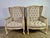 French Pair of French Wingback Armchairs W/ Ottomans For Sale - Image 3 of 17