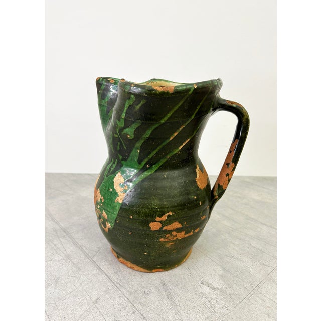 Ceramic Antique Green Glaze Jug For Sale - Image 7 of 12