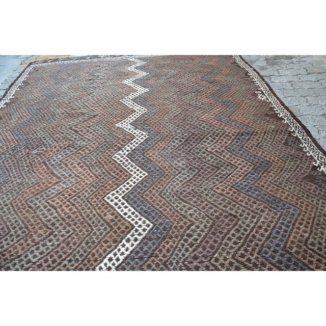 1960s Vintage Kilim Rug For Sale - Image 10 of 11