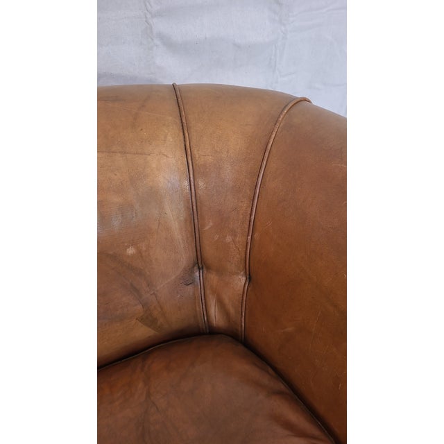Early 20th Century Early 20th Century Vintage Leather Sofa For Sale - Image 5 of 6