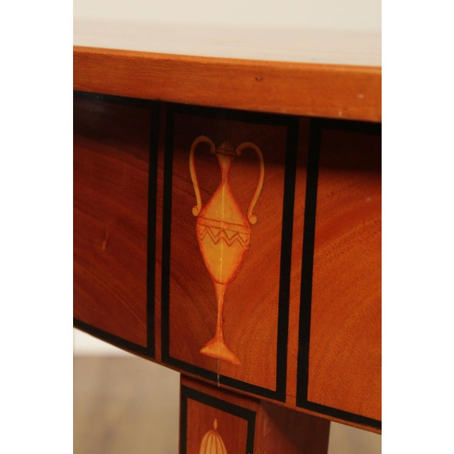 Adams Style Painted Satinwood Demilune Console Table For Sale - Image 9 of 13