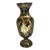 Vintage Indian Black & Gold Brass Overlay Vase – Hollywood Regency Moorish Style, 12” For Sale