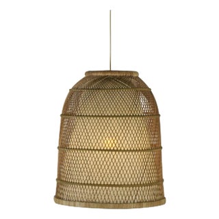 Woven Rattan Pendant Light, Tall, Bella by Oggetti For Sale