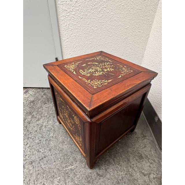 Chinese Bone Inlay Square Storage Chest, Antique For Sale - Image 4 of 12