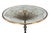 Brass center table featuring a lily flower sculptural base. Contrasting oil rubbed bronze base with a brushed brass top....