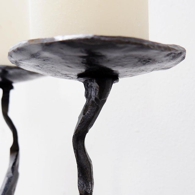 Large Wrought Iron Candleholder with Abstract Design, 2010s For Sale - Image 11 of 15