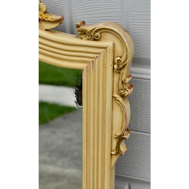 VTG Carved & Painted Venetian Style Wall Mirror For Sale - Image 4 of 5