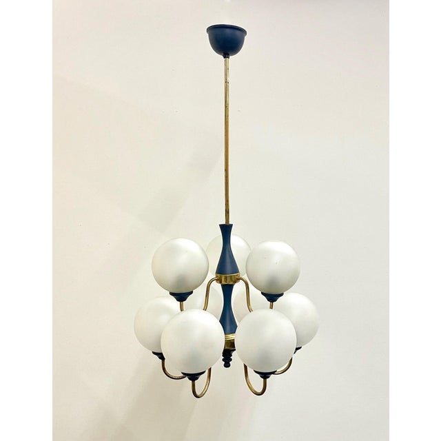 Mid-Century German Brass 8-Arm Chandelier, 1970s, in Flawless conditions. Designed 1970 to 1979 European Plug (up to...