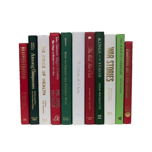 Booth & Williams Decorative Books - Winter Holly Book Bundle - 1 Foot of Burgundy and Green Books For Sale - Image 4 of 4