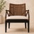 Rattan Arm Chair, Solid Mahogany Frame, Woven Backrest, Cotton Cushion, Tropical Accent Chair For Sale - Image 12 of 12