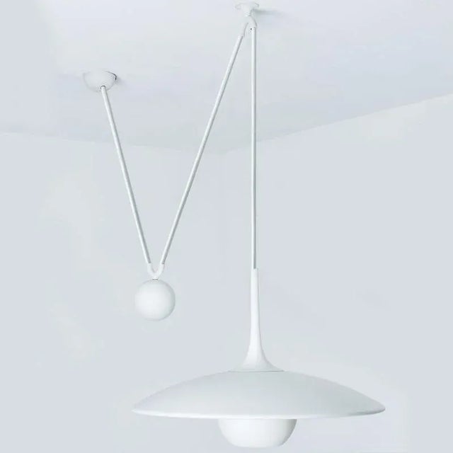 White Onos Fixture with Side Counter Weights attributed to Florian Schulz, 1980s For Sale - Image 8 of 8