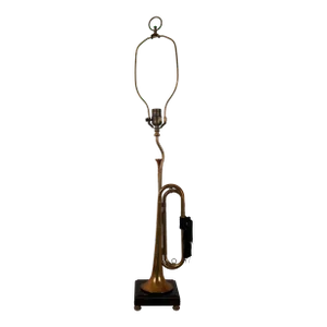 Vintage 1960s Frederick Cooper Brass Trumpet Hunt Bugle Horn Table Lamp