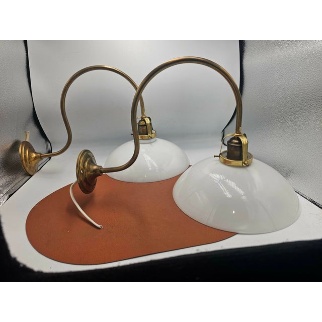 Brown Art Deco Brass and Glass Wall Lamp, 1920s For Sale - Image 8 of 10