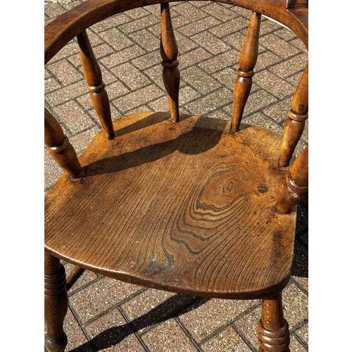 Brown Victorian Fireside Armchair with Turned Legs For Sale - Image 8 of 9