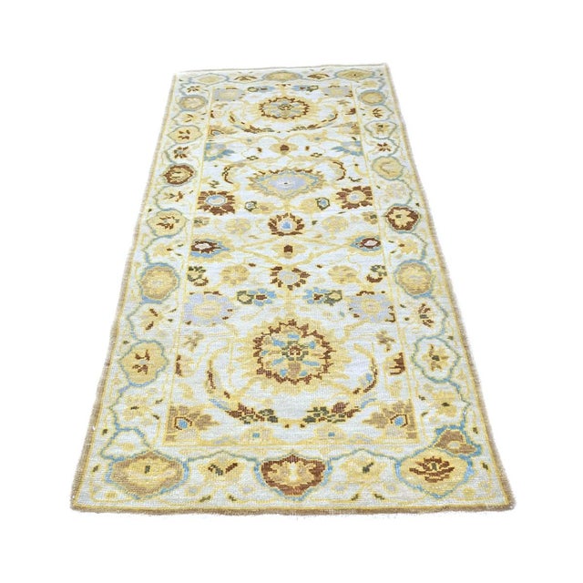 Condition: New Origin: Afghanistan Design: Sultanabad Actual Size: 2'8" x 6'2" Thickness: 1/4" Colors: Ivory, Gold, Light...