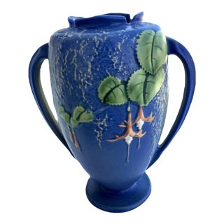 1930s Roseville Urn Vase With Fuchsias For Sale