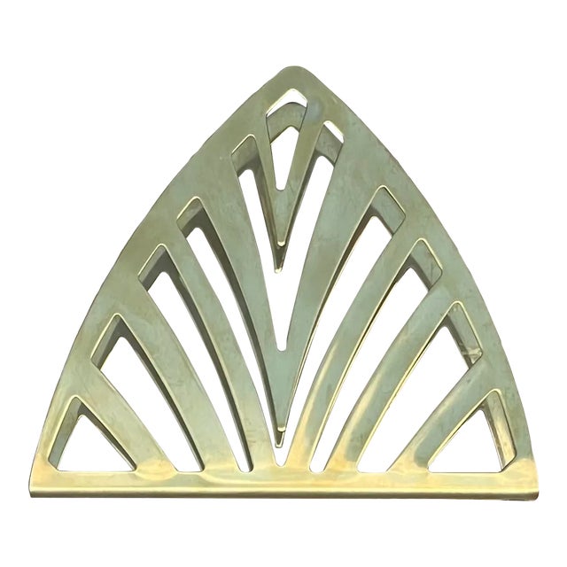 Contemporary Gold-Tone Geometric Napkin Holder For Sale