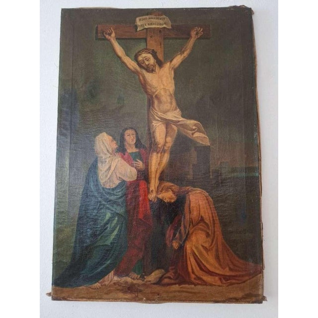 **title:** circle of anthony van dyck (flemish baroque school, 17th century) – the crucifixion **:** a poignant and...