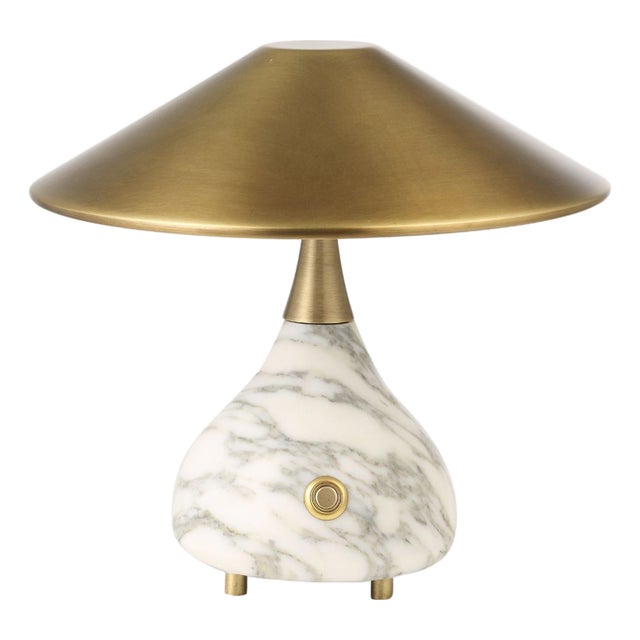 Mini Marble & Brass Table Lamp For Sale