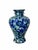 Blue and Green Spatter Art Glass Vase With Cobalt Scroll Handles For Sale - Image 14 of 15