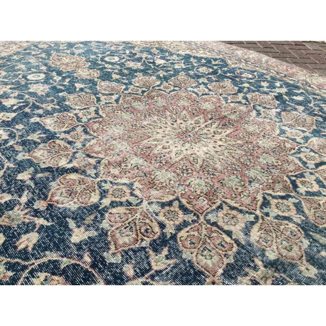 Textile 1930's Handmade Oushak Rug - 89" X 142" For Sale - Image 7 of 12