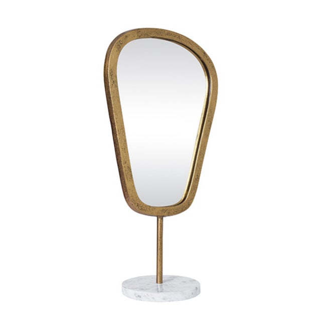 New special order item. Not vintage. This stylish Micah Large tabletop oval mirror is perfect for adding a touch of chic...