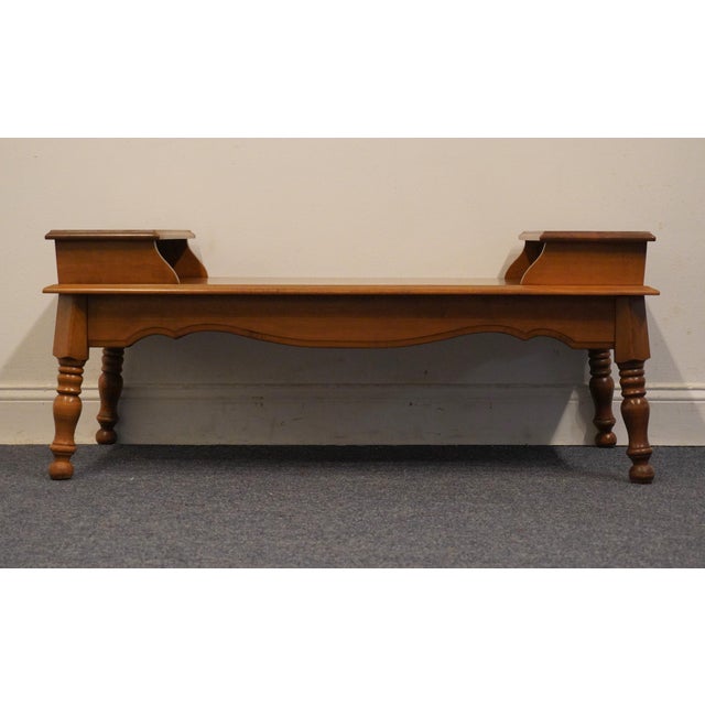 Wood High End Vintage Solid Hard Rock Maple Colonial Early American 44" Accent Coffee Table 1229 For Sale - Image 7 of 8