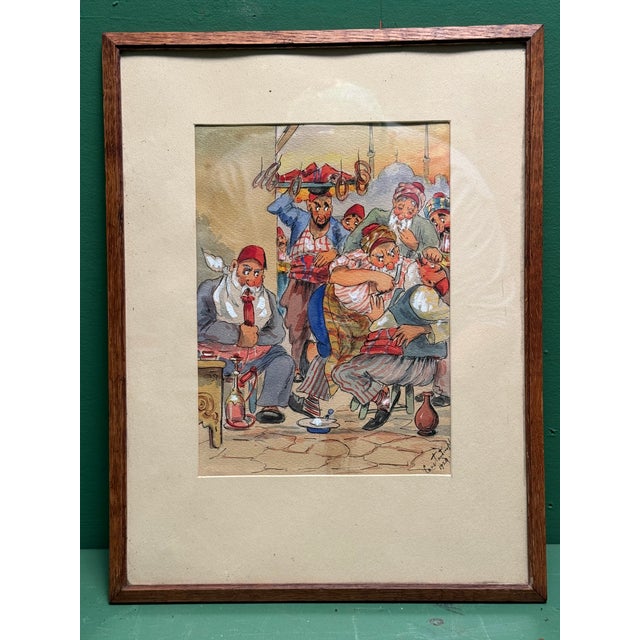 After Karelin Mitrich, Figurative Composition, 1920s, Watercolor For Sale - Image 4 of 8