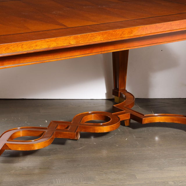 Art Deco Directoire Style Book-Matched Walnut Dining Table From l'Art De Vivre For Sale - Image 10 of 18
