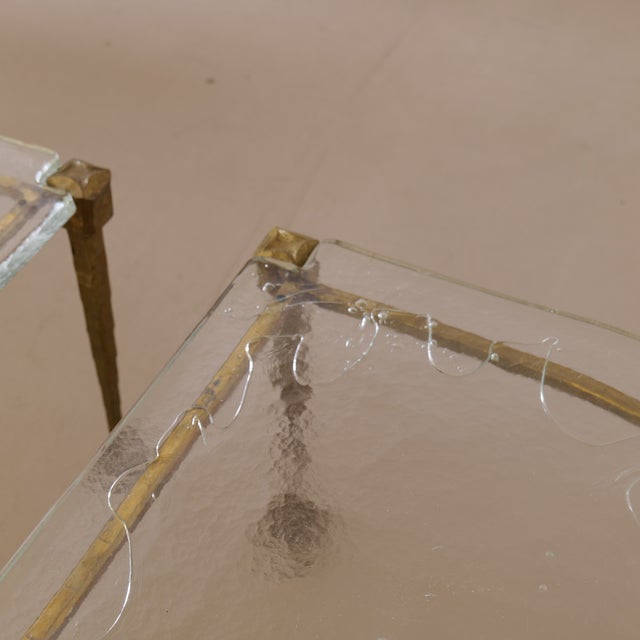 Gold Brutalist Coffee Tables in Wrought Bronze by Lothar Klute, 1980, Set of 2 For Sale - Image 8 of 13
