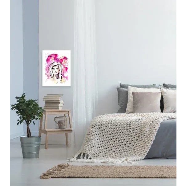 Kathleen Ney Fashion Flowers Portrait, Original Painting For Sale - Image 4 of 4