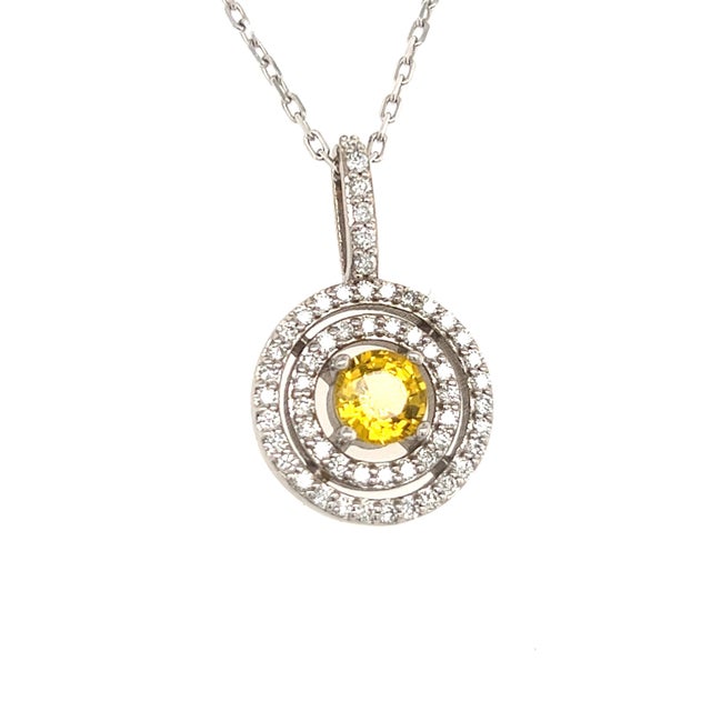 Natural Sapphire Diamond Necklace 14k Gold 1.51 TCW Certified For Sale - Image 4 of 11