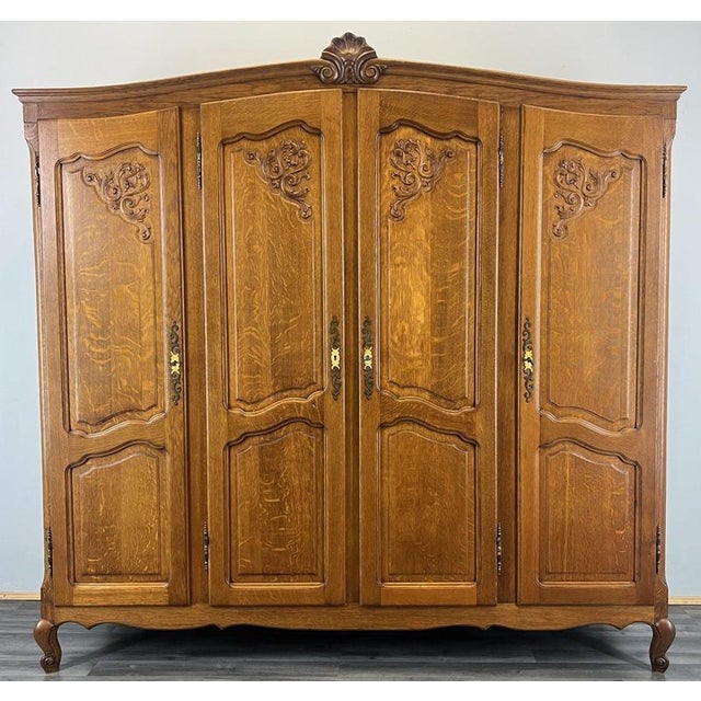 Vintage Louis XVI Wardrobe in Oak For Sale - Image 10 of 10