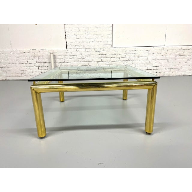 Brass Mid-Century Tubular Brass Coffee Table For Sale - Image 8 of 12