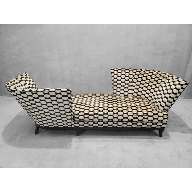 Vintage Geneva Tete-a-Tete Donghia Chaise Lounge Newly Reupholstered For Sale In Chicago - Image 6 of 7