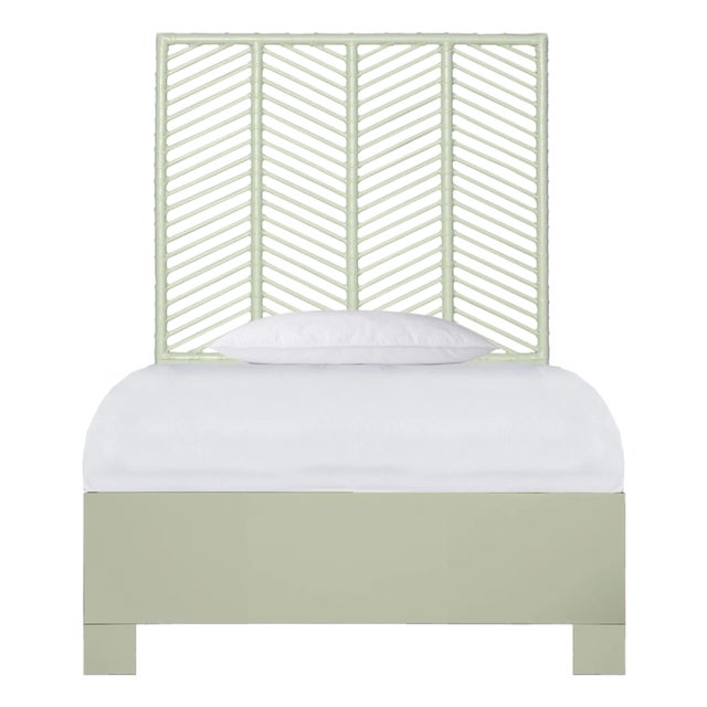 Liam Standard Bed Twin Extra Long - Celery Green For Sale