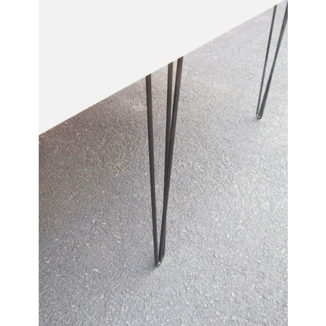 Vintage 1970s Industrial Handcrafted Hairpin Table. For Sale - Image 4 of 9