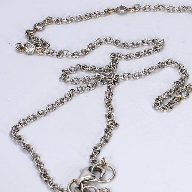 Contemporary 18k White Gold "Diamonds by the Yard" Necklace - 18.25in For Sale - Image 3 of 4