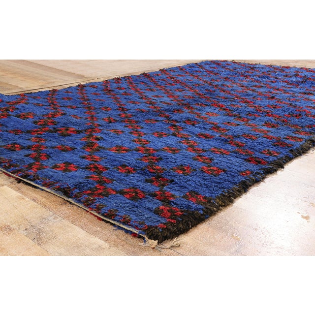 Blue Vintage Beni M'Guild Moroccan Rug, 06'00 X 10'02 For Sale - Image 8 of 10