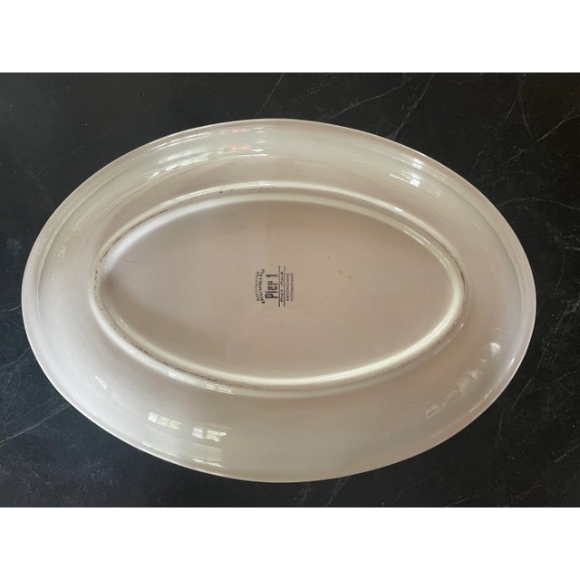 Italian Platter Blue and White Pottery Grapes Leaves For Sale - Image 4 of 6