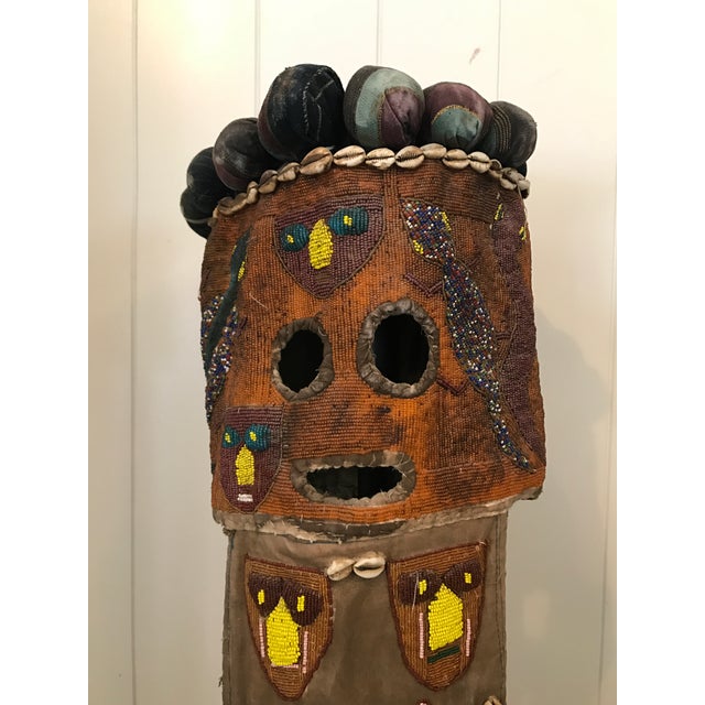 Tribal Tribal African Beaded Mask For Sale - Image 3 of 8