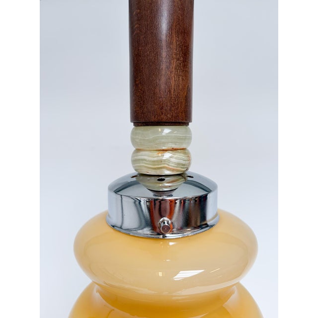 1960s Amber Colored Murano Glass Ceiling Lamp, Italy, 1960s For Sale - Image 5 of 14